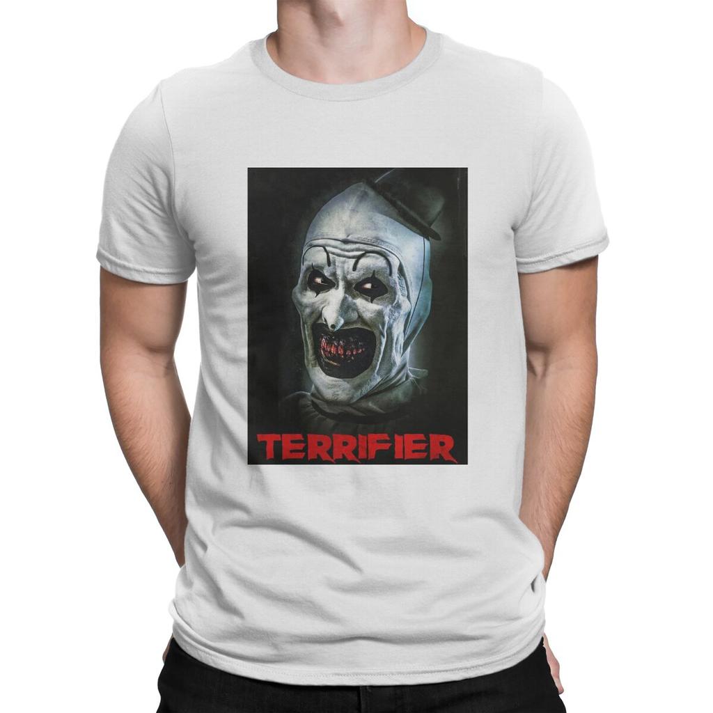 Новинка Футболка Terrifier Medium Horror для мужчин с круглым вырезом из чистого хлопка, страшные футболки с коротким рукавом, уникальная одежда