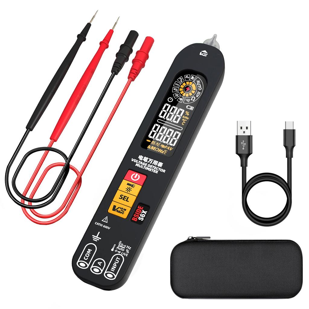 S6/S6X Intelligent Multimeter Pen Type Smart Multitester Auto Range DC AC Voltage Current Capacitance Ohm NCV Temp Test Meter