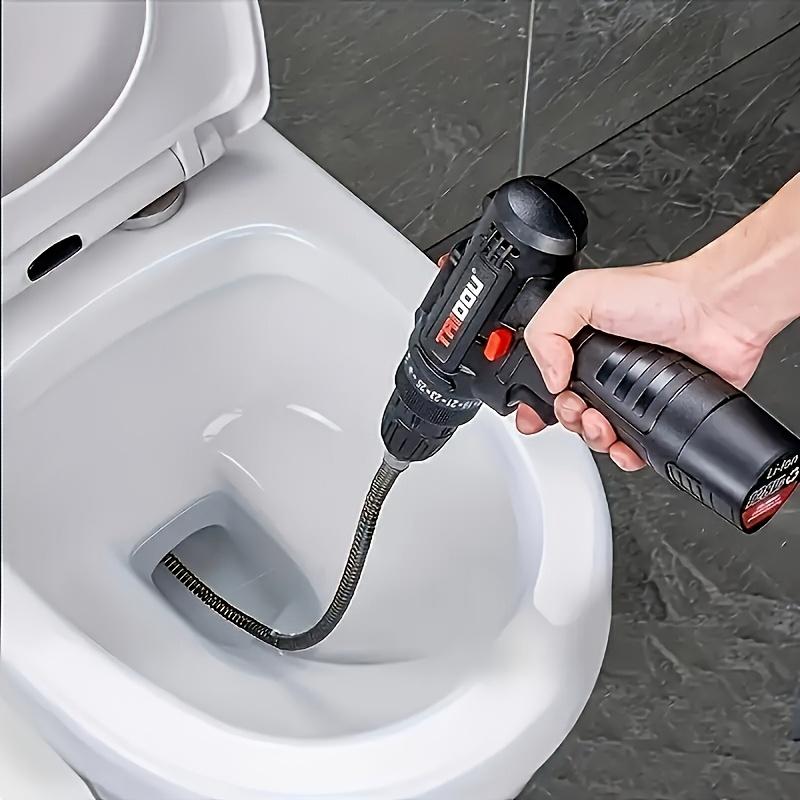 1pc Heavy-Duty Electric Drain Snake with Powerful Motor - 59.06inch Long Flexible Cord & Extension Rod, One-Shot Toilet, Shower, Sink, Bathtub