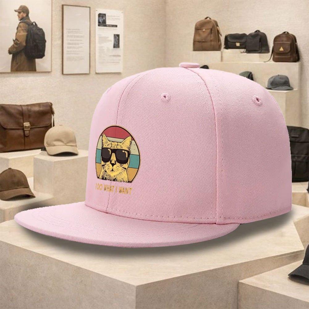 I Do What I Want Cat Sunglasses Baseball Cap Polyester Snapback Street Style Unisex Adult Hip Hop Hat