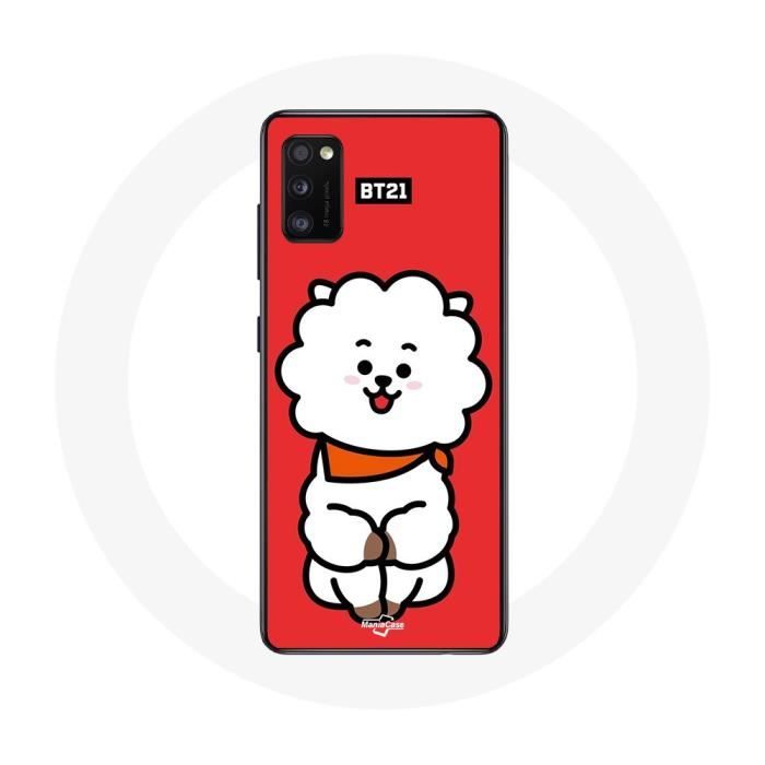 Coque pour Samsung Galaxy S20 BTS Bangtan Garçons BT21 RJ de Jin Fond Rouge
