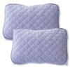 Sylphys Pillow Pads (Set of 2), 43 X 63 Cm, Reversible Pillowcases, 100% Cotton Terry Cloth Flannel, Warm and Washable, All Season, with Elastic, Purp