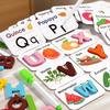 Wooden Alphabet Flash Cards Set Educational Cognitive Memory Game Kids Preschool