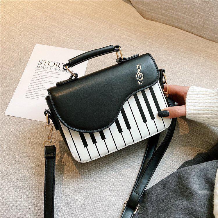 Multicolor Crossbody & Shoulder Bag: Trendy Printed Piano Pattern Handbag for Women