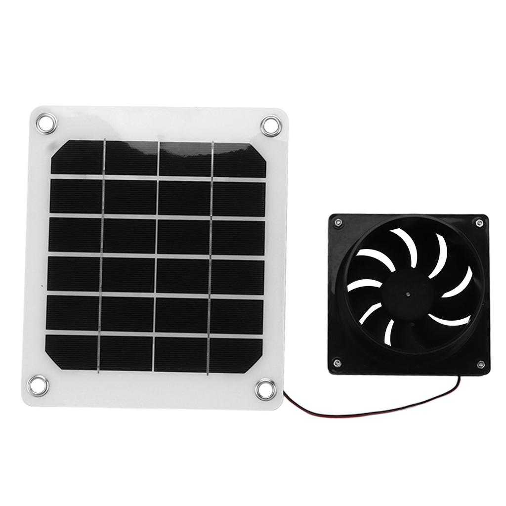 Solar Panel Powered Fan 10W Solar Powered Exhaust Fan for Round Pipe ABS Solar Panel Ventilation Fan Kit for Pet House