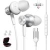 Type C Earphones Wired Compatible with iPhone 16 Earphones Callable Magnetic Design Compatible with iPhone 15 Pro 10 Mini 7 9 Catalytic Earphones HIFi
