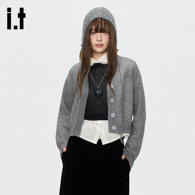 Женский кардиган-свитер GROUND ZERO с V-образным вырезом и стразами