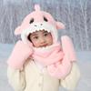 Children's Plush Winter Hat Set: Three-Piece Scarf, Gloves, and Ear-Protecting Cap