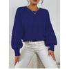 Hair Knitted Crew Neck Italian Sleeve Knitwear Sax Blue Sweater