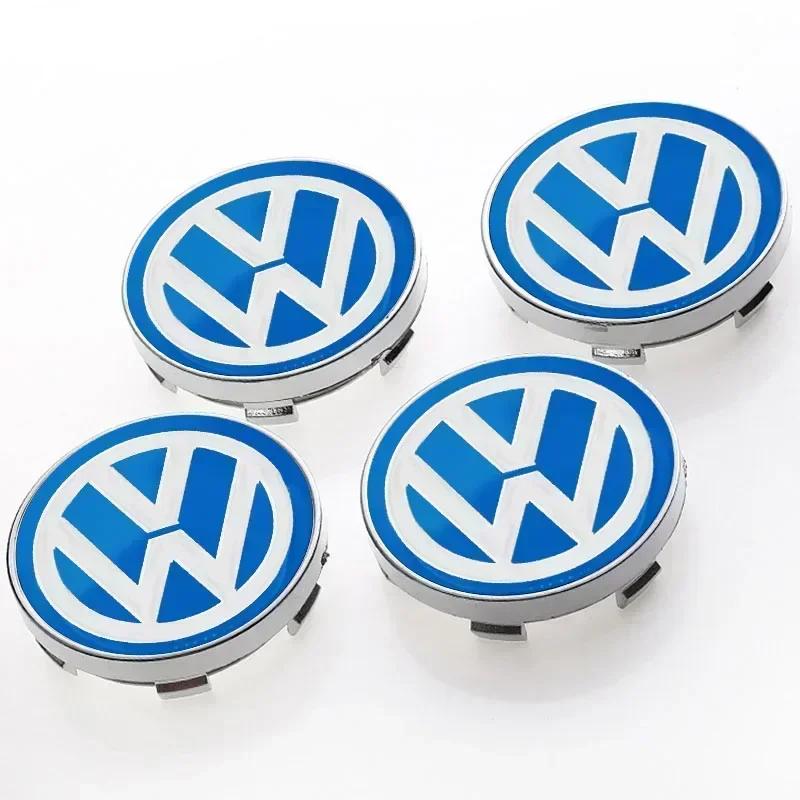 For VOLKSWAGEN VW 2025 Hot 4CS 56mm 60mm Car Wheel Center Cap Hub Covers Badge 3D Sticker For Volkswagen Polo Golf-4 5 6 7 MK5 M