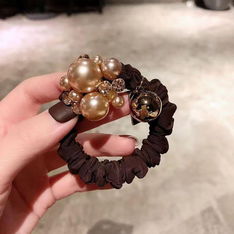 Korean Style High-End Pearl Flower Hair Tie Headband – Elegant Women's Hair Accessory