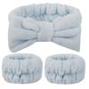 Абсорбирующий набор для умывания лица и повязка на голову для сохранения рукавов эластичными, тюрбан для волос из микрофибры с пушистым бантом для и косметики