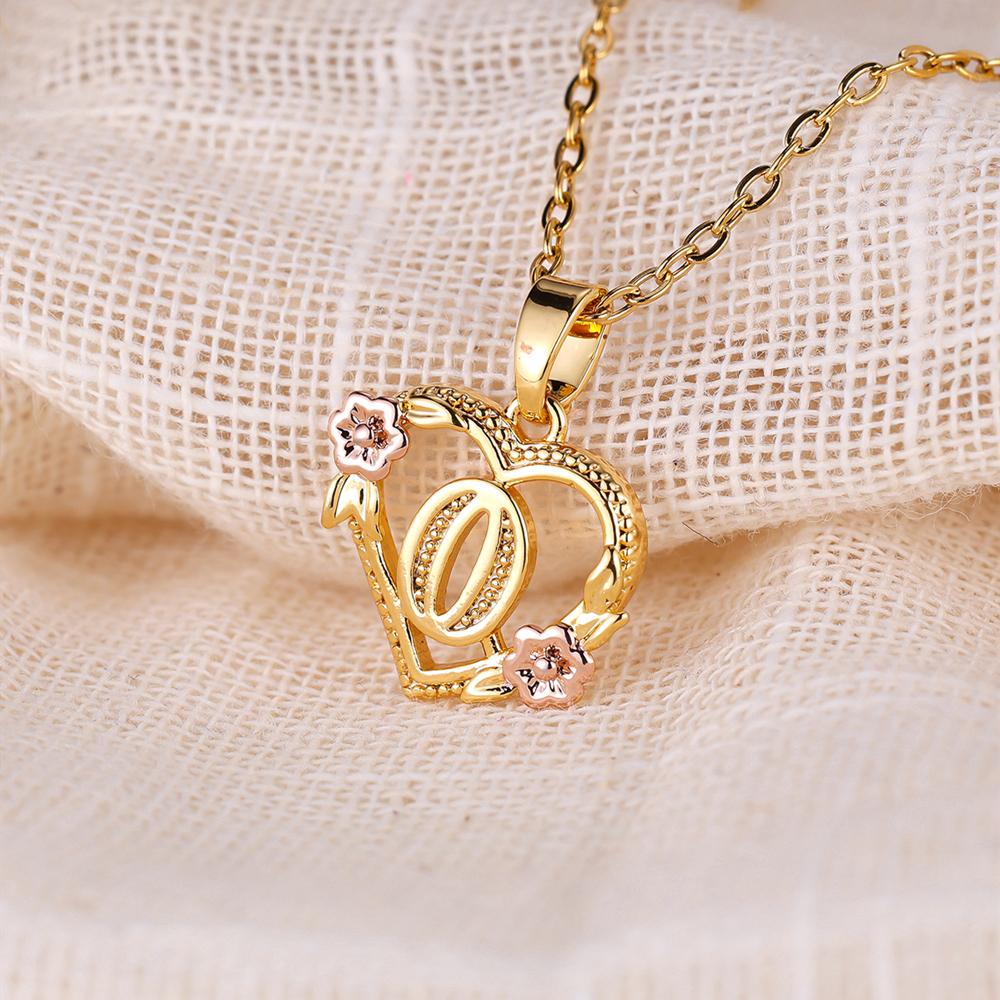 AZ буквы золотого цвета цветок инициалы ожерелье для женщин девушка сердце письмо колье ожерелье лучшие подарки алфавит ювелирные изделия
