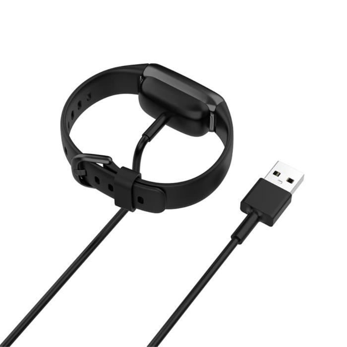 Charger for Fitbit Charge 6 Charge 5 - EURO MEGA - Compatible with Fitbit Luxe - USB Magnetic Cable 1m - Black