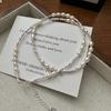 Сломанное Серебро, Ожерелье с Искусственным Жемчугом, Женская Легкая Роскошь, Нишевый Дизайн, Высококлассная Цепочка на Ключицы, Рекомендация Подарка