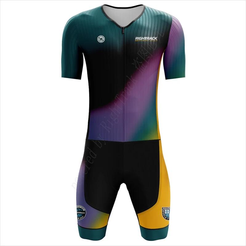 MEN'S Performance Triathlon Trisuit World Championship Short Sleeve Colorful Skinsuit Swimming Summer Breathable Cycling Suit Set 2026