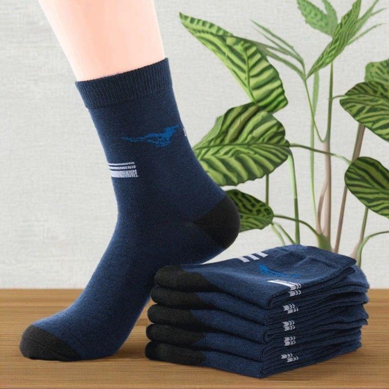 1/5/10 пар мужских носков, дышащие хлопковые спортивные носки, дышащие дезодорирующие деловые носки, большие размеры 39-44