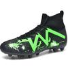Футбольные бутсы 35-47, мужские футбольные бутсы с высоким берцем, кожаные бутсы большого размера с длинными ногтями для мальчиков, детские футбольные бутсы