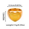 European and American Style Multi-color Resin Love Ring 18K Gold, Peach Heart Ring Personalized Women's Jewelry