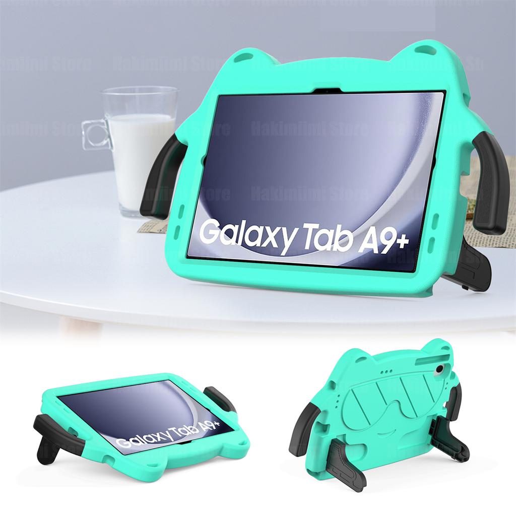 Детский мультяшный противоударный чехол для планшета Samsung Galaxy Tab A9+ 11\" (2023) с ручкой и кронштейном