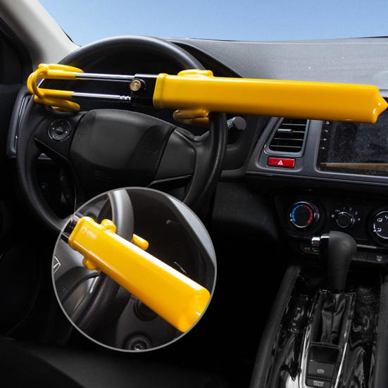 Блокировка рулевого колеса Twin Bar Car высокой видимости, регулируемая, универсальная посадка, сверхпрочная, устройство защиты от кражи