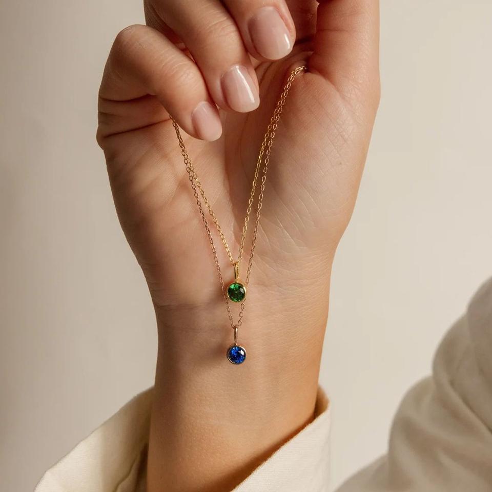 EMANCO DIY 12 Constellation Birthstone Set Necklace Zirconia Stainless Steel Pendant Necklace Anniversary Birthday Gift