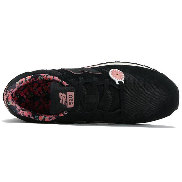 New Balance Nb 520 Шнуровка Амортизация Низкий верх Повседневные Кроссовки для бега Женские кроссовки Черный WL520BB