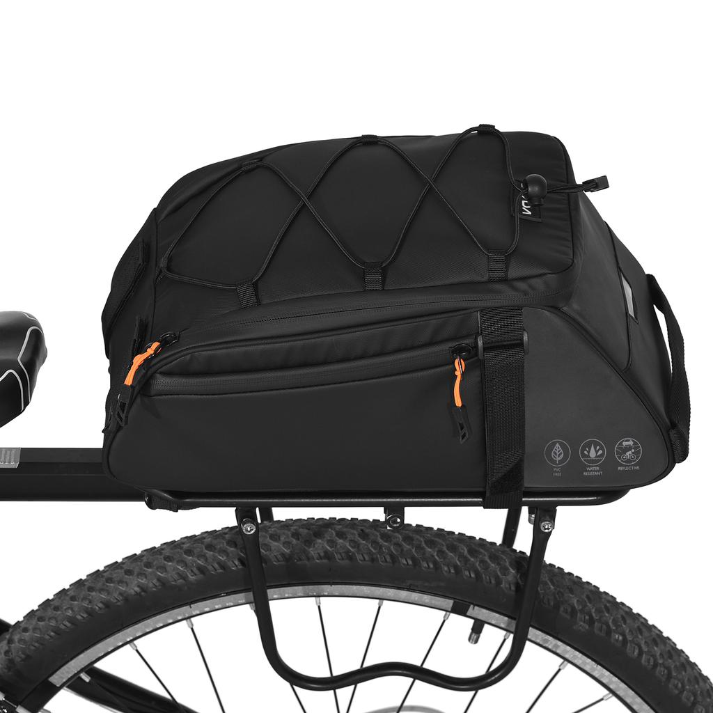 Сумка для велосипеда 3-в-1 Светоотражающая сумка для седла велосипеда Водонепроницаемая сумка для задней стойки велосипеда с плечевым ремнем