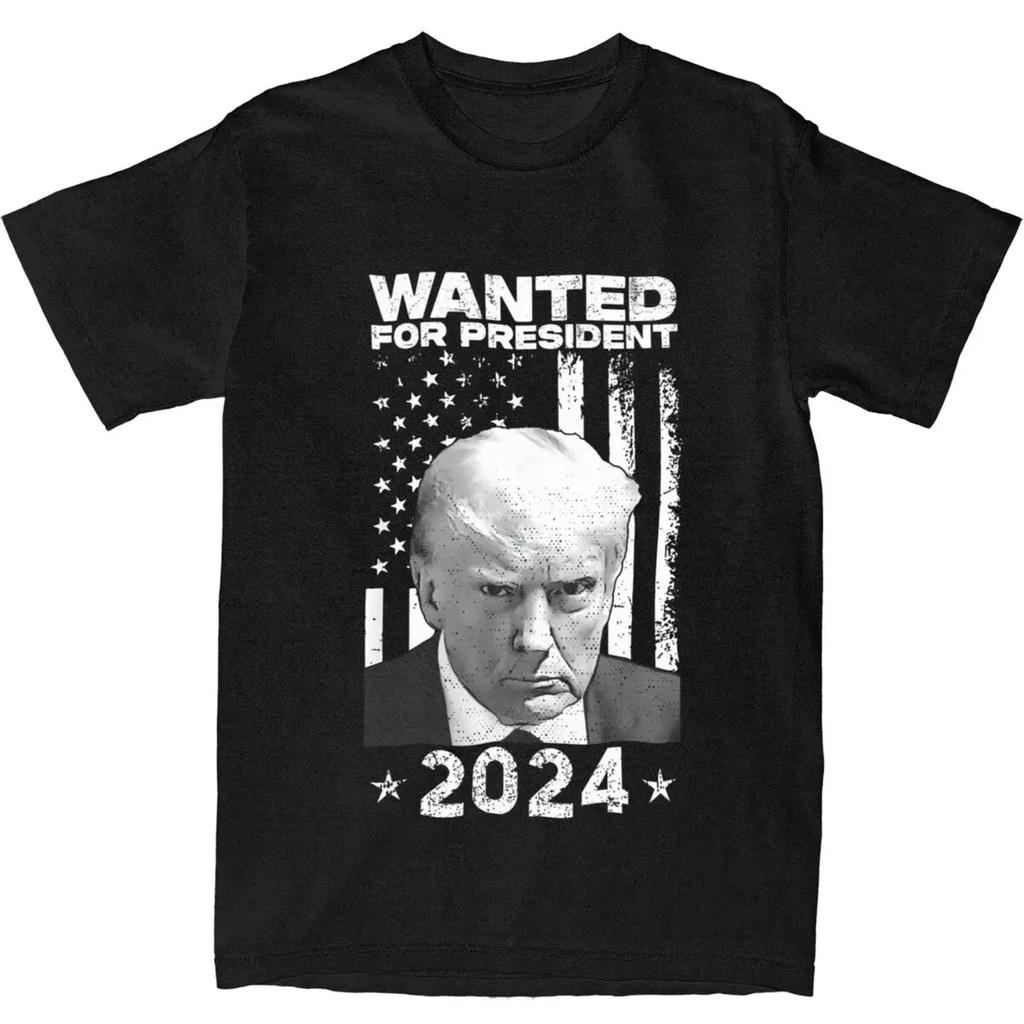 Donald Trump Mug Shot Wanted For U.S. President 2024 T Shirt Summer Street Style T Shirts Cotton Fashion Tee Shirt