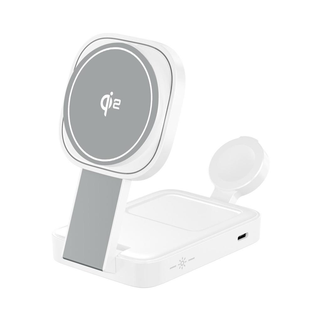Мощное 3-в-1 беспроводное зарядное устройство Qi2 MagSafe для телефонов Apple