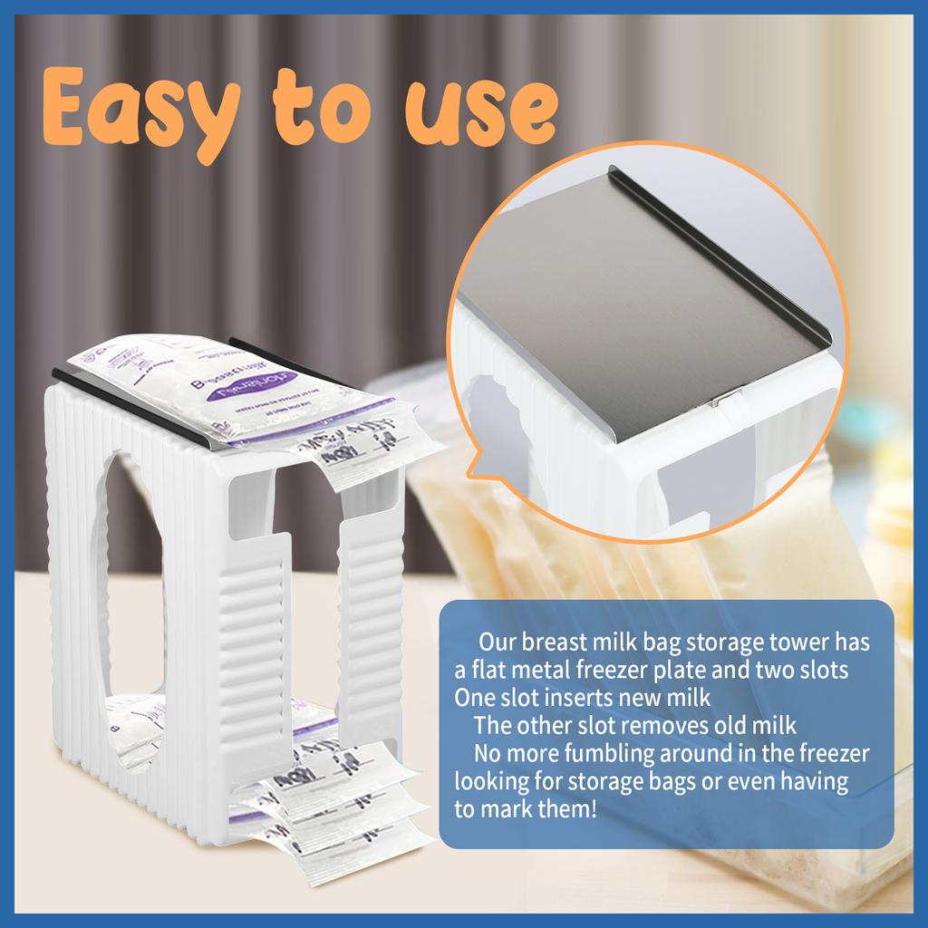 Breastmilk Storage Container Health Milk Freeze Organizer Breast Milk Storage Tower with Tray Reusable Breastfeeding Accessories