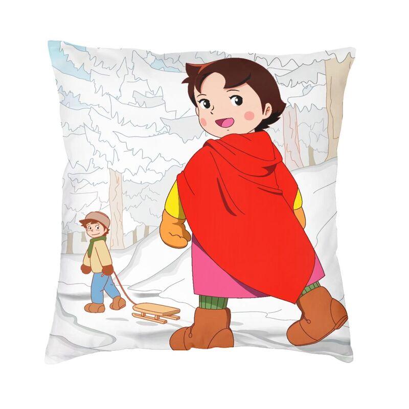 Heidi And Peter Cushion Cover 45x45cm Girl of The Alps Soft Cute Pillows Case Living Room Decoration