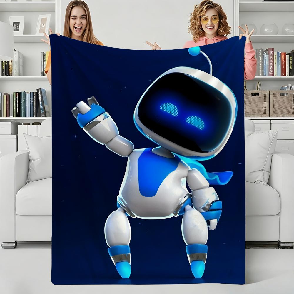 Игрушечный робот C-cute Бросьте фланелевое одеяло Идеально для дивана Офиса Кровати Путешествий Сна Чтения Отдыха Кемпинга Использование в течение четырех сезонов