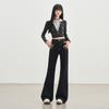 Romon Women's High Waist Bright Line Dark Trumpet Jeans