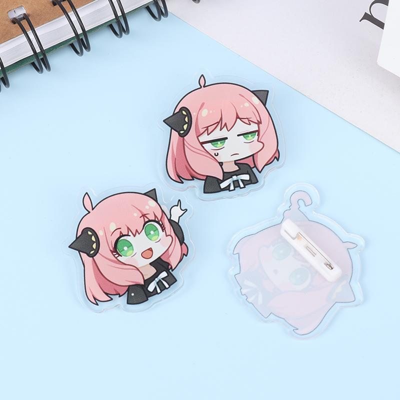 Значок с героями мультфильмов, аниме, шпион, семейная периферия, Арния, акриловая брошь, милое выражение, сумки для одежды, декоративная подвеска-паста