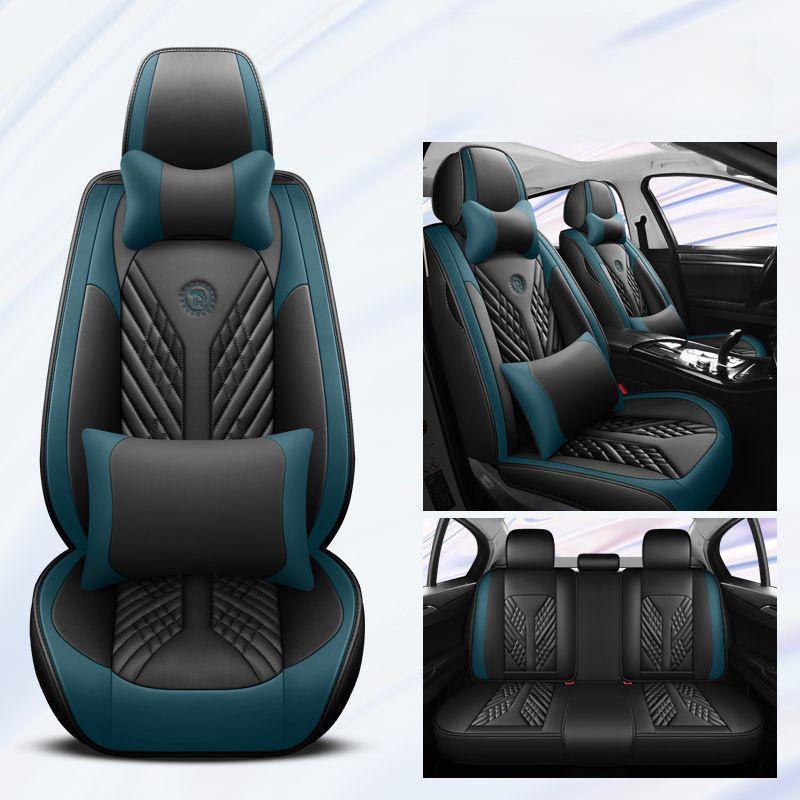 Стильные универсальные подушки для автомобильных сидений в черном и белом цвете, роскошные кожаные чехлы на все времена года