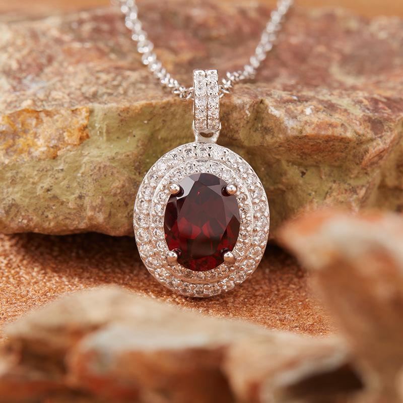 Серебряное ожерелье S925 с цветным кулоном-сокровищем для женщин, натуральный топаз, цитрин, аметист, гранат, перидот
