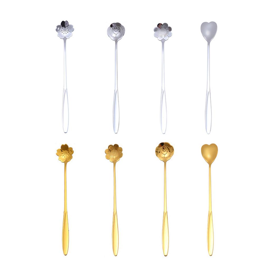 Кофейные ложки из нержавеющей стали с длинной ручкой для мороженого, десерта, чая, чайные ложки, кафе, ложки, столовая посуда, столовые приборы, аксессуары