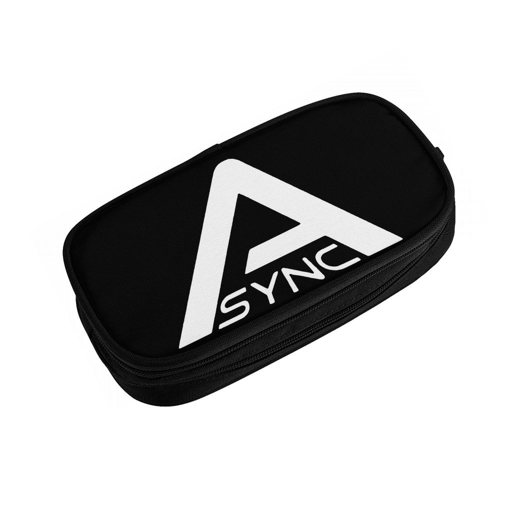 Lovely Async Backrooms Minimalist White Emblem Pencil Cases Pencil Box Pen Box for Girls Boys Bags Students School Zipper