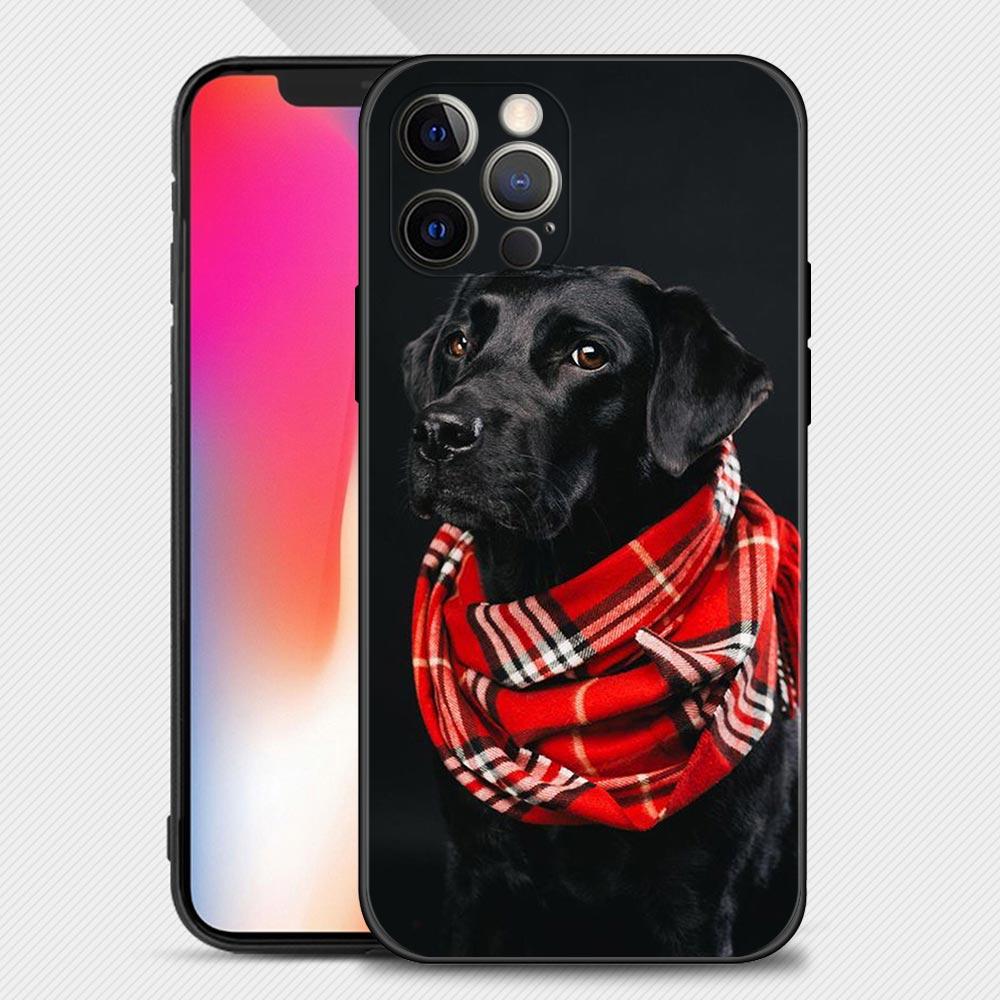 Черный чехол для телефона с собакой для iPhone Samsung Galaxy Redmi Xiaomi Oppo OnePlus Note SA 7 8 9 10 11 12 13 14 20 21 22 23 53 54 Pro Max Plus Ultra TPU Soft