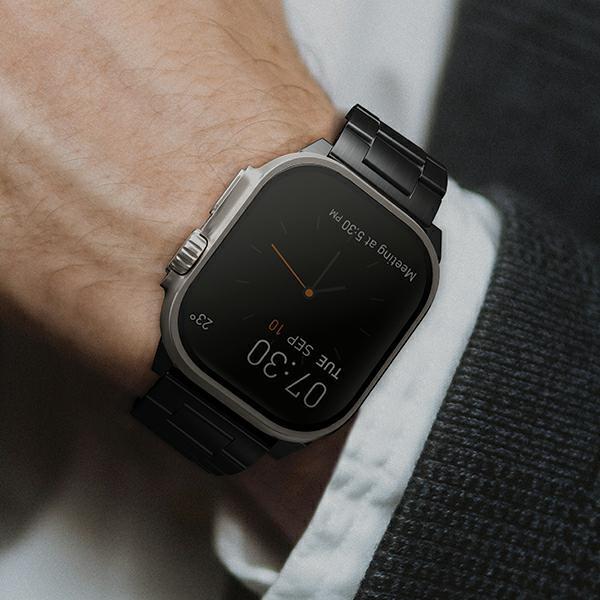 Uniq Pasek Osta Apple Watch 42/44/45/    49Mm Series 1/2/3/4/5/6/7/8/9/10/Se/Se2/Ultra/Ultra 2 Stainless Steel Czarny/Midnight Black