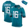 Youth Jaguars 16 Lawrence Embroidered Rugby Jersey Kids Cotton Blend Sports Tee