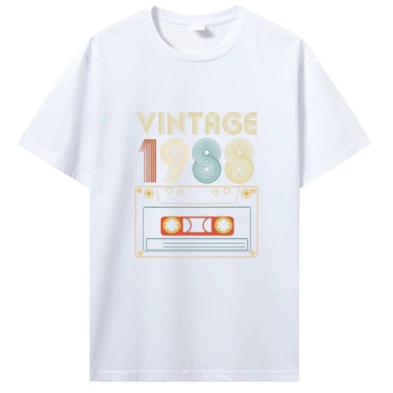 Винтажная футболка с микстейпом в стиле ретро Best Of 1988, футболка с кассетой на день рождения для женщин, футболка для папы и матери, уличная одежда