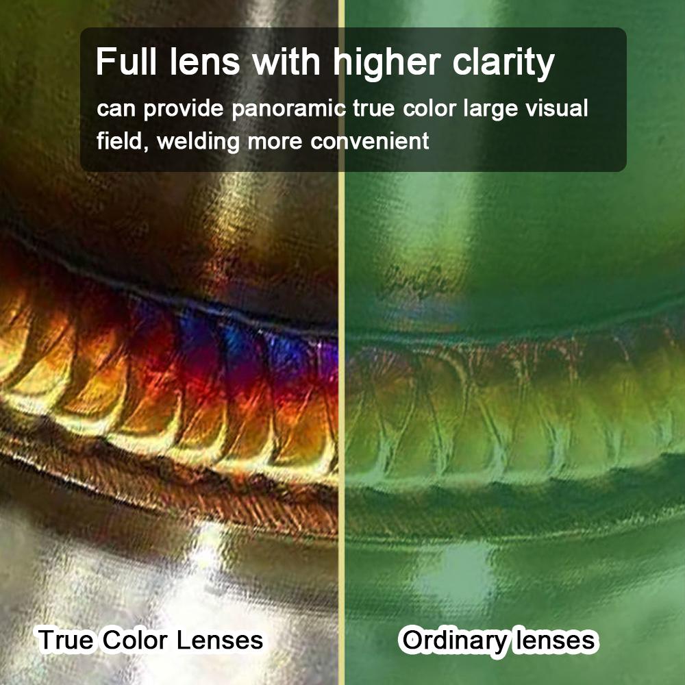 Сварочная маска с автоматическим затемнением, большой обзор, настоящая цветная сварочная маска с автоматическим затемнением, высота 130 градусов Цельсия