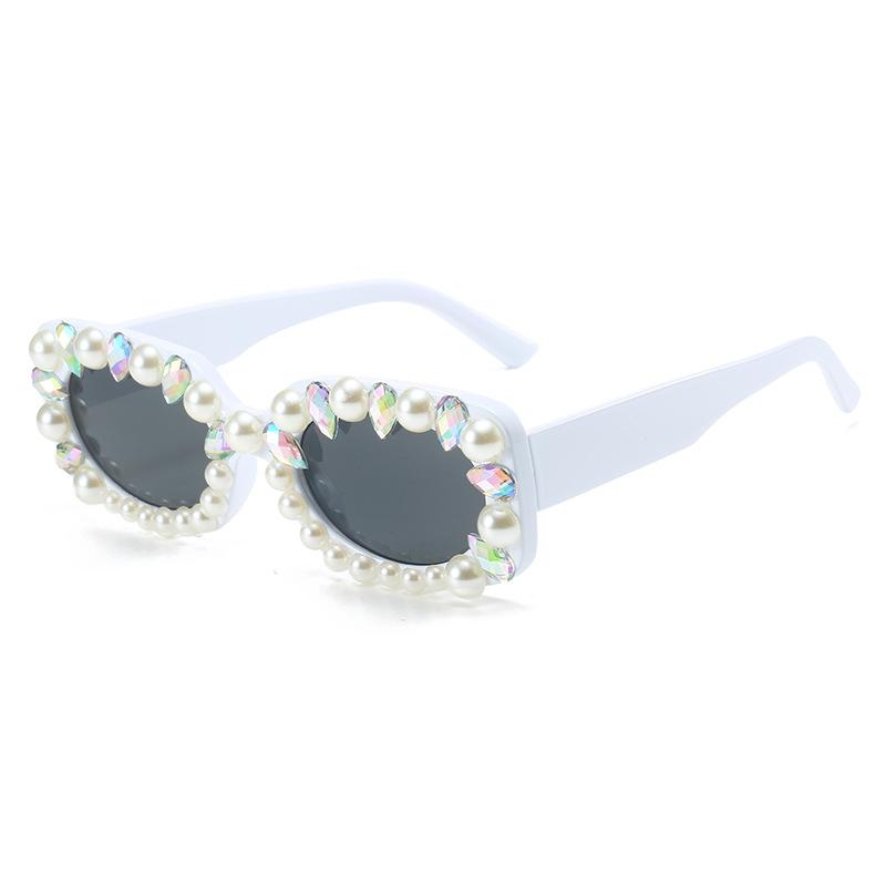 Солнцезащитные очки Pearl Women, Temperament Personality Diamond-Impact Square Glasses, Hip Hop Sunglasses