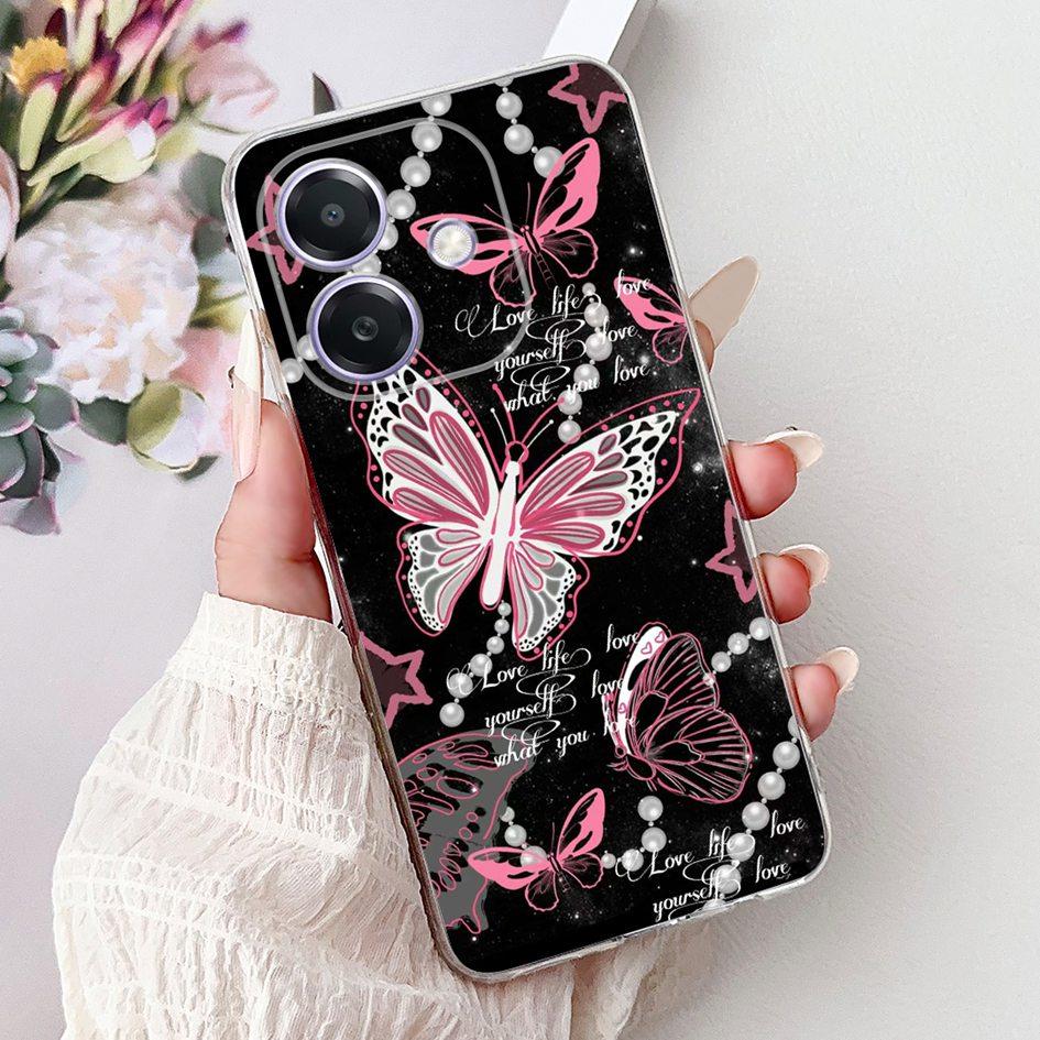 For Oppo A3x Case OPPO A3 Phone Cases CPH2681 CPH2641 CPH2669 A40 A40M Fundas Popular Butterfly Cover Soft Clear Silicone Bumper