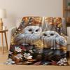 2026 New Mysterious Colorful Owl Cartoon Birds Flannel Blanket,Cozy Soft Throw Blanket for Home Bedroom Bed Sofa Cover Kids Gift