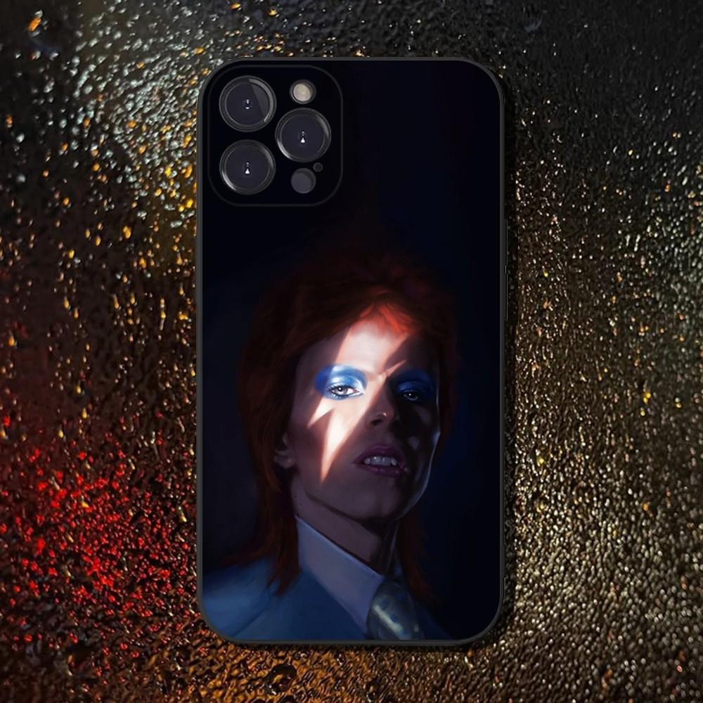D-David Singer B- Чехол для телефона Bowies для iPhone 16,15,14,13,12,11 Plus,Pro Max,XS,X,XR,SE,Mini,8,7, Мягкий силиконовый черный чехол