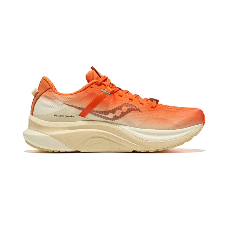 SAUCONY Tempus TanTu 1 Cushioning Lightweight Low Top Running Shoes Unisex White Orange Saucony S20720-400
