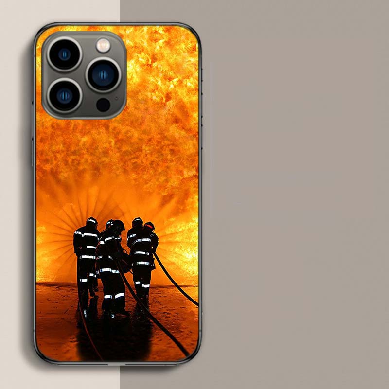 Firefighter Heroes Fireman Phone Case For Apple Iphone 16E 16 17 Pro Max Air 15 Pro 14 Plus 12 13 Mini Cover Cute Fundas